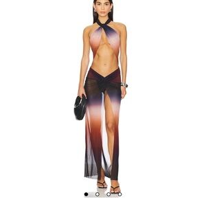 Knotted Halterneck Maxi Dress in Ombre Multi
Jaded London